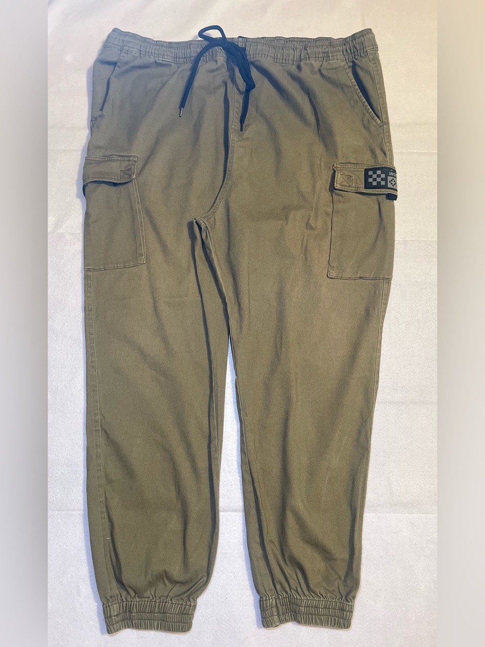 Brooklyn Cloth Men’s Twill Cargo Jogger Pants Stretch,Olive Green,4XL Big&Tall